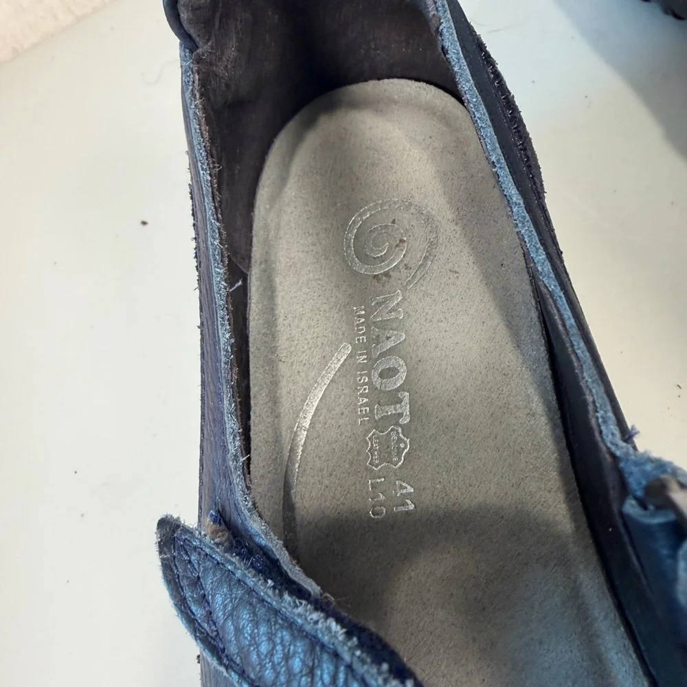 NAOT Kirei 41/ 10 Navy Blue Suede + Leather‎ Mary Janes Flats Comfort Shoes